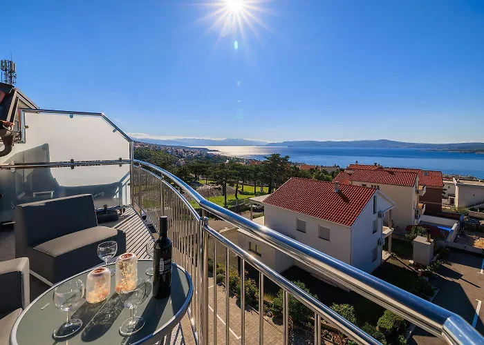 Apartment Helles Mit Atemberaubenden Meerblick Bis Zur Insel Krk Crikvenica